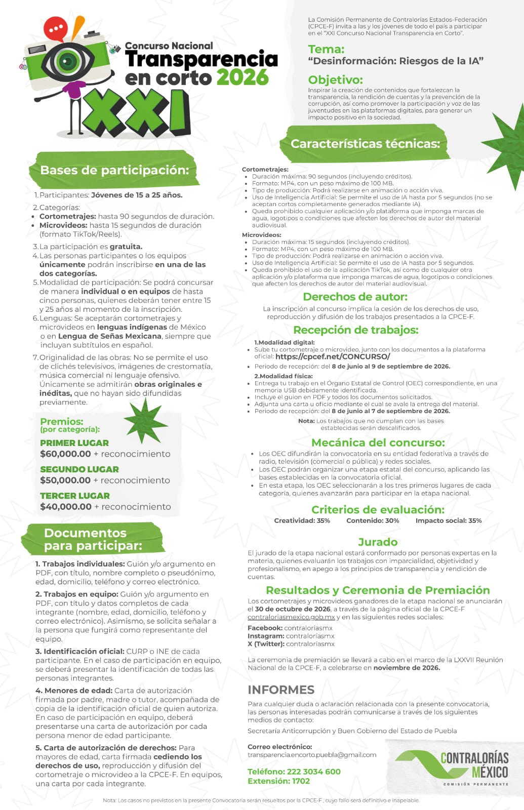 XXI Concurso Nacional Transparencia en Corto 2026